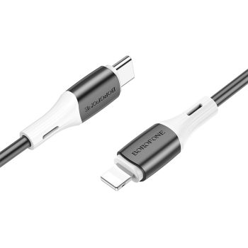   BOROFONE KÁBEL BX79 - C TÍPUSÚ LIGHTNING - PD 20W 1 MÉTER Fekete