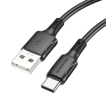   BOROFONE BX80 SUCCEED KÁBEL - USB A C TÍPUSHOZ - 3A 1 MÉTER Fekete