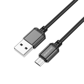  BOROFONE BX87 SHARP KÁBEL - USB-MICRO USB - 2.4A 1 MÉTER Fekete