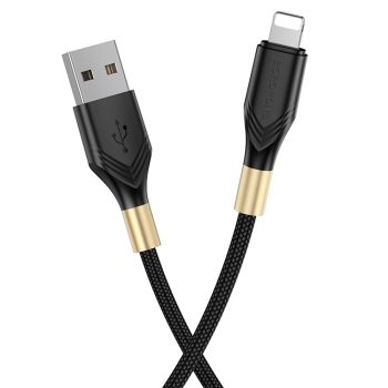   BOROFONE BX92 ADVANTAGE KÁBEL - USB-LIGHTNING - 2,4A 1 MÉTER Fekete