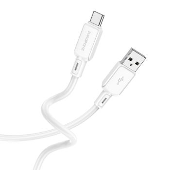   BOROFONE KÁBEL BX94 KRISTÁLY SZÍNŰ - USB A C TÍPUSHOZ - 3A 1 MÉTER VILÁGOS FEHÉR