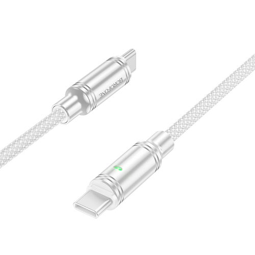 BOROFONE BU40 ADVANTAGE KÁBEL - C TÍPUSTÓL C TÍPUSIG - 60 W 3A, 1,2 MÉTER SZÜRKE