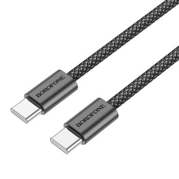   BOROFONE BX104 PRIMO KÁBEL - C TÍPUSTÓL C TÍPUSIG - 60W 3A 1 MÉTER Fekete