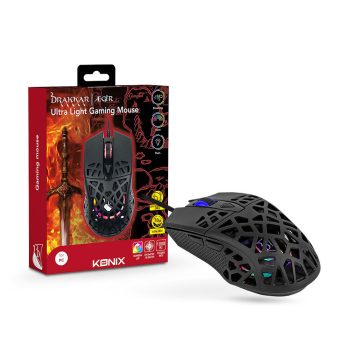   Konix Drakkar Aegir ultrakönnyű gaming egér fekete (KX-DK-GM-UL-PC)