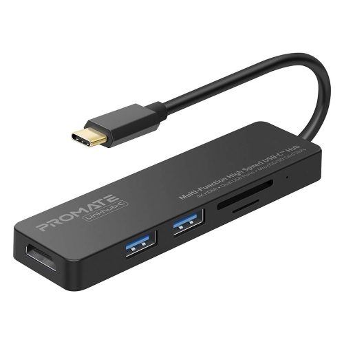 Promate USB-C 5in1 HUB fekete (LINKHUB-C)