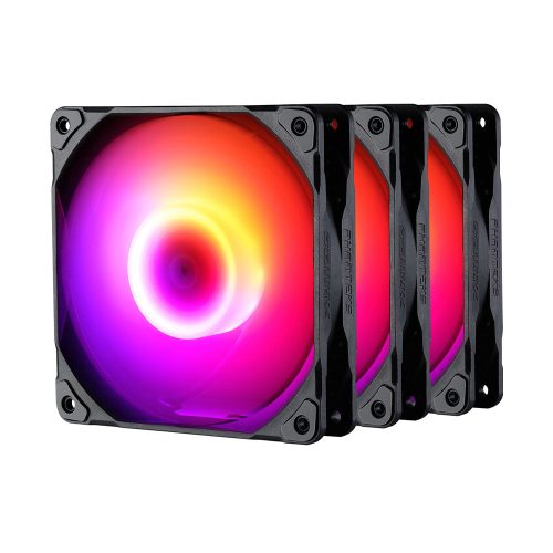 Phanteks PH-F120M25 120MM ház hűtő ventilátor fekete 3db (PH-F120M25_DRGB_PWM_BK01_3P)