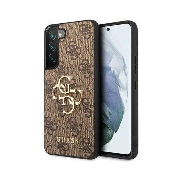  Eredeti GUESS keménytok 4G Case Big Metal Logo GUHCS23S4GMGBR Samsung Galaxy S23 barna