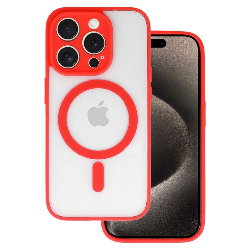 Akril színes Magsafe tok iPhone 12 piros