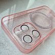Glitter Magsafe tok Iphone 14 Pro rózsaszín átlátszó