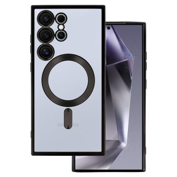   Metál Magsafe tok Samsung Galaxy S22 Plus Fekete, átlátszó