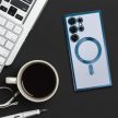 Metál Magsafe tok Samsung Galaxy S22 Plus kék, átlátszó