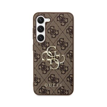   Eredeti GUESS keménytok 4G Case Big Metal Logo GUHCS24S4GMGBR Samsung Galaxy S24 barna