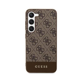   Eredeti GUESS keménytok 4G Stripe Collection tok GUHCS24SG4GLBR Samsung Galaxy S24 barna