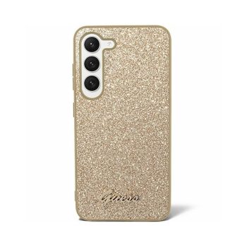   Eredeti GUESS keménytok Glitter Script GUHCS24SHGGSHD tok Samsung Galaxy S24 arany