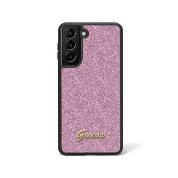   Eredeti GUESS keménytok Glitter Script GUHCS24SHGGSHU tok Samsung Galaxy S24 lila 