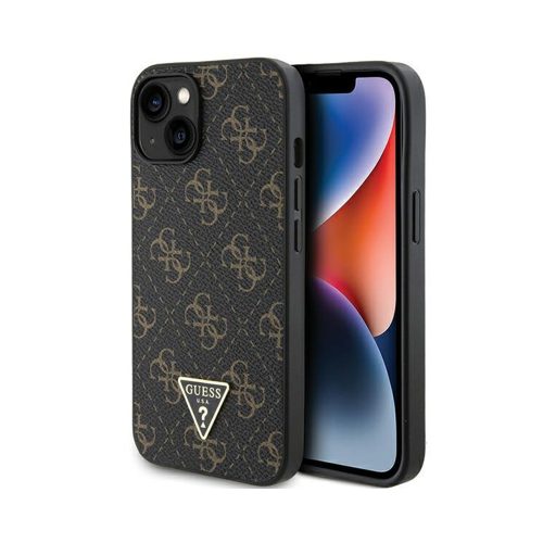 Eredeti GUESS keménytok 4G tok háromszög fém logó GUHCP15MPG4GPK Iphone 14 Plus/ 15 Plus Fekete