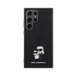 Eredeti KARL LAGERFELD tok kemény tok Saffiano Karl & Choupette Metal Pin KLHCS24LPSAKCMPK Samsung Galaxy S24 Ultra Fekete