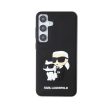Eredeti KARL LAGERFELD keménytok 3D gumi Karl&Choupette tok KLHCS24M3DRKCNK Samsung Galaxy S24 Plus Fekete