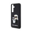 Eredeti KARL LAGERFELD keménytok 3D gumi Karl&Choupette tok KLHCS24M3DRKCNK Samsung Galaxy S24 Plus Fekete