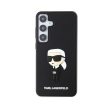 Eredeti KARL LAGERFELD keménytok 3D gumi Ikonik tok KLHCS24S3DRKINK Samsung Galaxy S24 Fekete