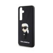 Eredeti KARL LAGERFELD keménytok 3D gumi Ikonik tok KLHCS24S3DRKINK Samsung Galaxy S24 Fekete