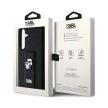 Eredeti KARL LAGERFELD keménytok Gripstand Saffiano Karl&Choupette Pins tok KLHCS24SGSAKCPK Samsung Galaxy S24 Fekete