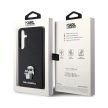 Eredeti KARL LAGERFELD tok kemény tok Saffiano Karl & Choupette Metal Pin KLHCS24SPSAKCMPK Samsung Galaxy S24 Fekete