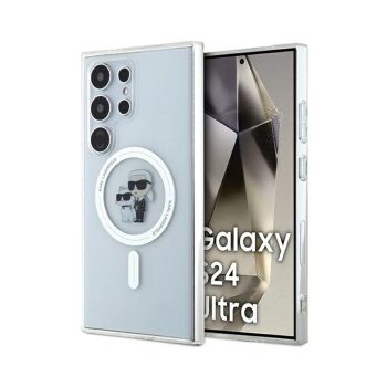   Eredeti KARL LAGERFELD keménytok IML Karl&Choupette MagSafe KLHMS24LHGKCNOT tok Samsung Galaxy S24 Ultra átlátszó