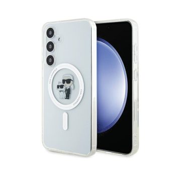   Eredeti KARL LAGERFELD keménytok IML Karl&Choupette MagSafe KLHMS24SHGKCNOT tok Samsung Galaxy S24 átlátszó