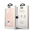 Eredeti KARL LAGERFELD tok kemény tok szilikon Choupette fém tű KLHCS24LSMHCNPP Samsung Galaxy S24 Ultra rózsaszín
