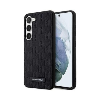   Eredeti KARL LAGERFELD tok kemény tok Saffiano Mono Metal Logo KLHCS24MSAKLHPK Samsung Galaxy S24 Plus Fekete