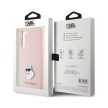 Eredeti KARL LAGERFELD tok kemény tok Szilikon Choupette Metal Pin KLHCS24MSMHCNPP Samsung Galaxy S24 Plus rózsaszín