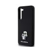 Eredeti KARL LAGERFELD tok kemény tok szilikon Karl&Choupette fém tű KLHCS24MSMHKCNPK Samsung Galaxy S24 Plus Fekete