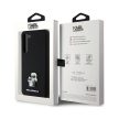 Eredeti KARL LAGERFELD tok kemény tok szilikon Karl&Choupette fém tű KLHCS24MSMHKCNPK Samsung Galaxy S24 Plus Fekete