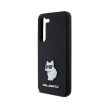 Eredeti KARL LAGERFELD tok kemény tok szilikon Choupette fém tű KLHCS24SSMHCNPK Samsung Galaxy S24 Fekete