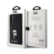 Eredeti KARL LAGERFELD tok kemény tok szilikon Ikonik fém tű KLHCS24SSMHKNPK Samsung Galaxy S24 Fekete