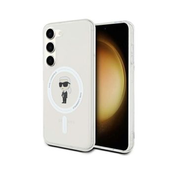   Eredeti KARL LAGERFELD keménytok IML Ikonik MagSafe KLHMS24SHFCKNOT tok Samsung Galaxy S24 átlátszó