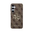 Eredeti GUESS keménytok 4G tok nagy fém logó GUHCSA354GMGBR Samsung Galaxy A35 barna