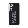 Eredeti KARL LAGERFELD tok kemény tok, 3D Gumi Glitter Logo KLHCS24S3DMBKCK Samsung Galaxy S24 Fekete