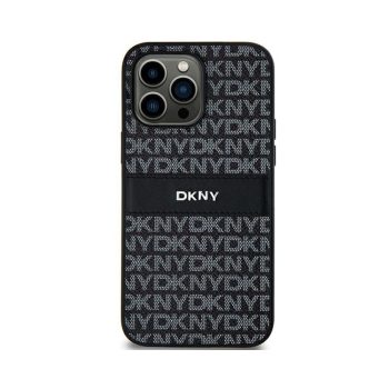   Eredeti DKNY keménytok Bőr Mono Stripe & Metal Logo tok DKHCS24LPRTHSLK Samsung Galaxy S24 Ultra Fekete