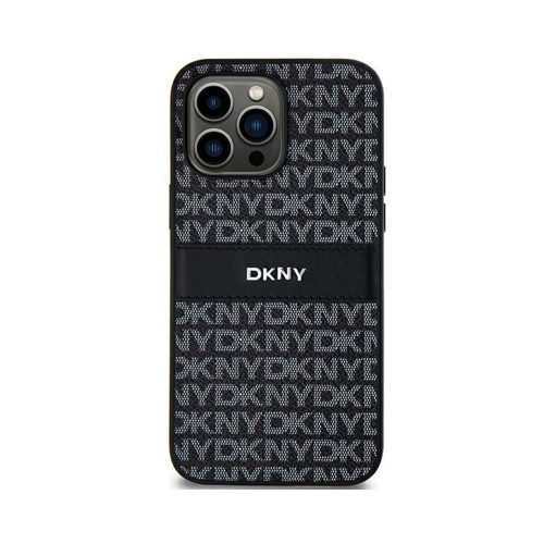 Eredeti DKNY keménytok Bőr Mono Stripe & Metal Logo tok DKHCS24LPRTHSLK Samsung Galaxy S24 Ultra Fekete
