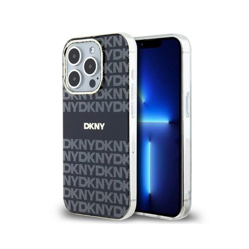 Eredeti DKNY keménytok IML Mono & Stripe MagSafe DKHMP15LHRHSEK tok Iphone 15 Pro Fekete