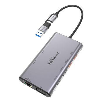Promate USB-C 9in1 HUB szürke (PRIMEHUB-MST)