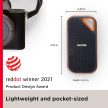 1TB Sandisk Extreme Pro Portable külső SSD meghajtó fekete (SDSSDE81-1T00-G25/186530)