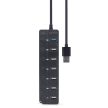 Gembird USB-A HUB 7 portos fekete (UHB-U3P1U2P6P-01)