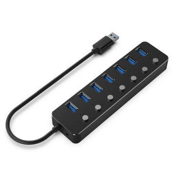 Gembird USB 3.0 HUB 7 portos fekete (UHB-U3P7P-01)